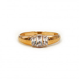 Каблучка з золота червоного кольору з цирконом 01-200856936