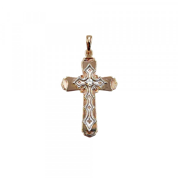 Золотий хрестик з цирконом