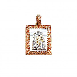 Кулон з червоного з білим золота з перламутром 01-200889036