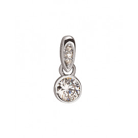 Золотий кулон білого кольору з цирконом 01-19333937