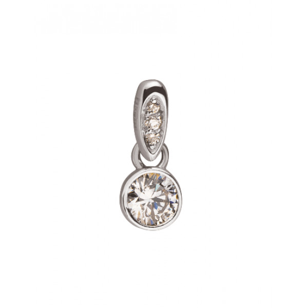 Золотий кулон білого кольору з цирконом