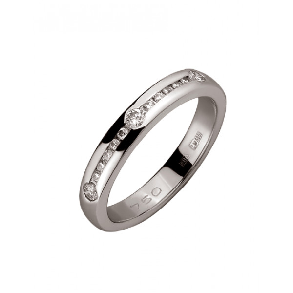 Кольцо из белого золота с белыми бриллиантами