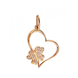 Золотий кулон з цирконом «Серце» 01-200209437