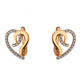 Серьги из золота с цирконом 01-200291137