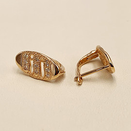 Серьги из золота красного цвета с цирконом 01-200324537