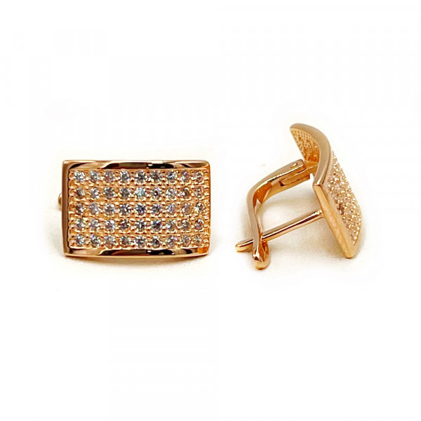 Сережки з червоного золота з цирконом