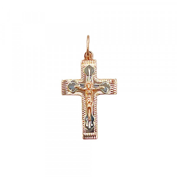 Хрестик з золота червоного кольору