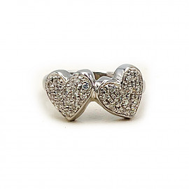 Золотое кольцо белого цвета с желтыми бриллиантами 01-200827637