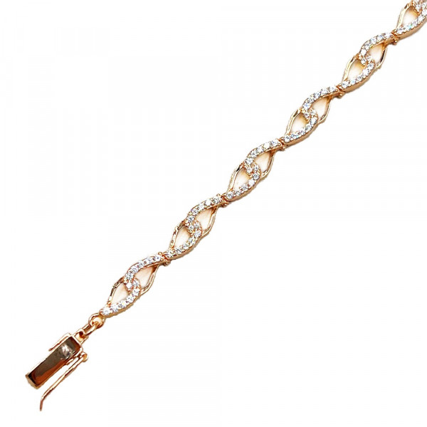 Браслет з золота червоного кольору з цирконом