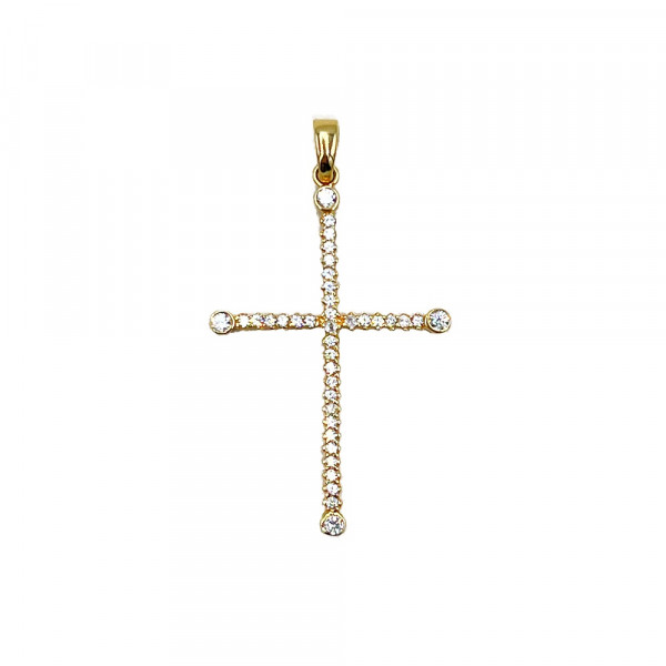 Золотой крестик с цирконом
