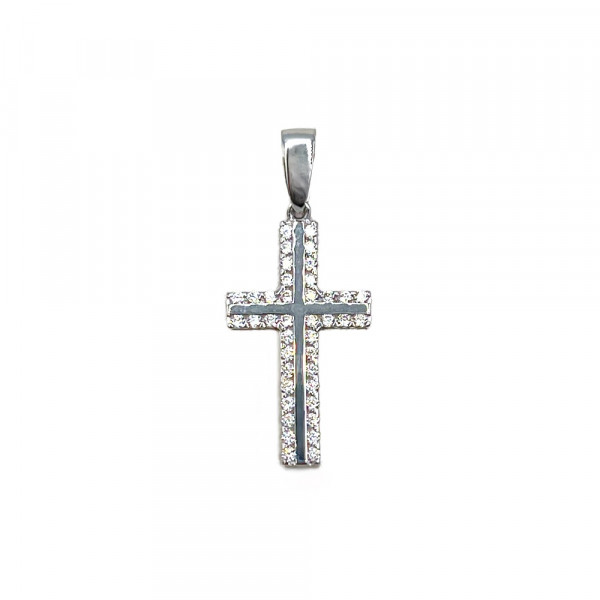 Золотой крестик с цирконом