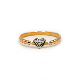 Кольцо из золота с желтым бриллиантом «Сердце» 01-200905037