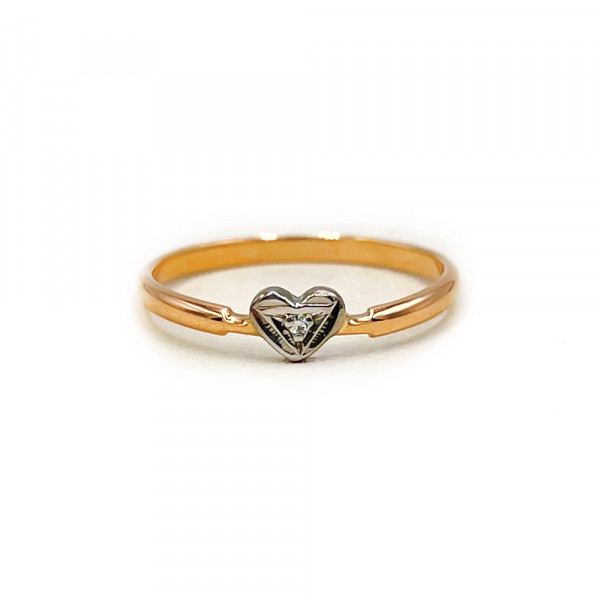 Кольцо из золота с желтым бриллиантом «Сердце»