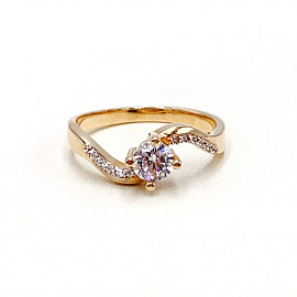Золотое кольцо с цирконом 01-18744038