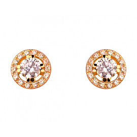 Серьги из красного золота с цирконом 01-200034238