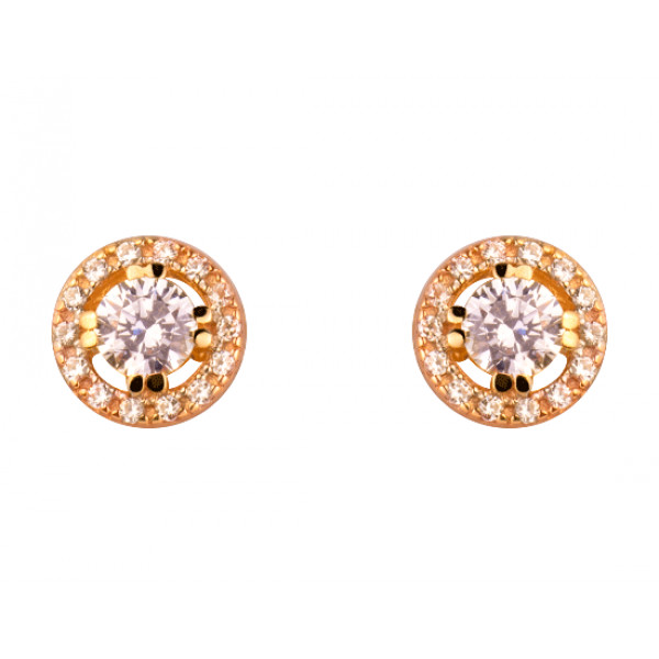 Серьги из красного золота с цирконом