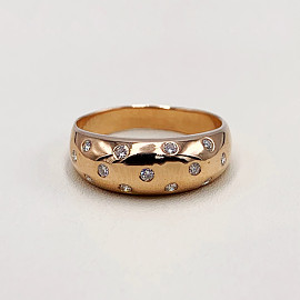 Золотое кольцо с белыми бриллиантами 01-200050838