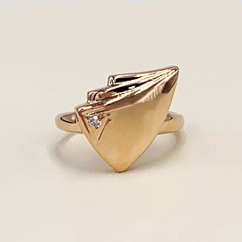Золотое кольцо с цирконом 01-200064838
