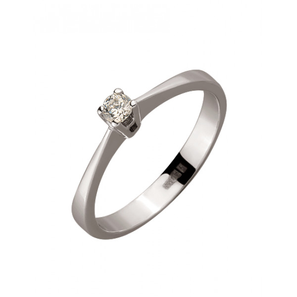 Кольцо из белого золота с цирконом