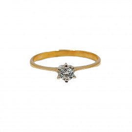 Кольцо из красного с белым золота с цирконом 01-200145538