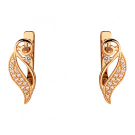 Серьги из золота в красном цвете с цирконом 01-200159938
