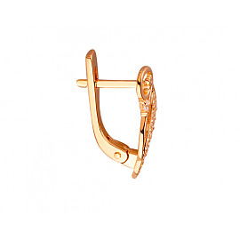 Серьги из золота в красном цвете с цирконом