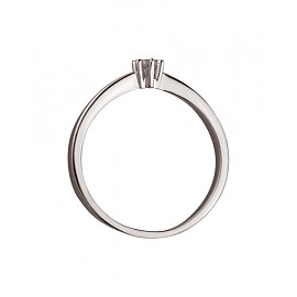 Кольцо из золота белого цвета с белым бриллиантом