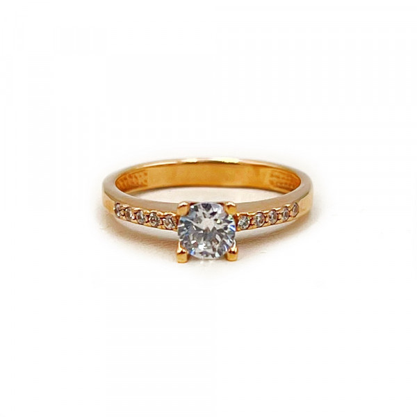 Золота каблучка з цирконом