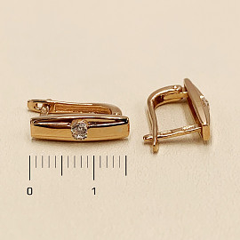 Серьги из красного золота с цирконом