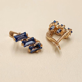 Серьги из золота красного цвета с цирконом 01-200359838
