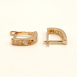 Серьги из красного золота с цирконом 01-200383538