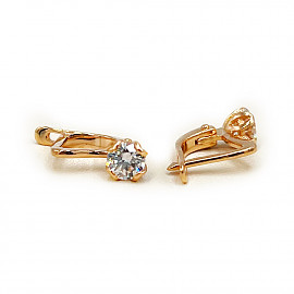 Серьги из красного золота с цирконом 01-200576038