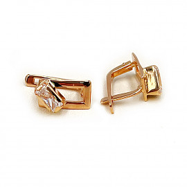 Сережки з золота у червоному кольорі з цирконом 01-200782238