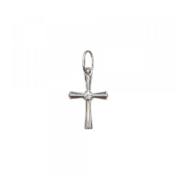 Хрестик з золота з цирконом