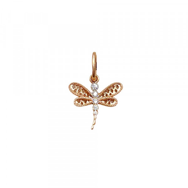 Золотий кулон з цирконом «Бабка»