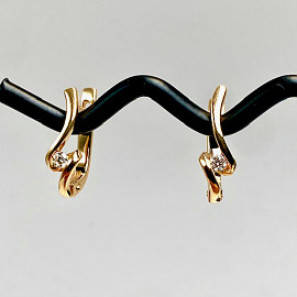 Сережки з золота у червоному кольорі з жовтими діамантами 01-200817938