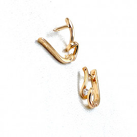 Сережки з золота у червоному кольорі з жовтими діамантами