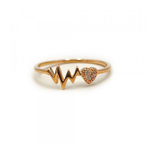 Каблучка з червоного золота з цирконом