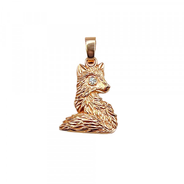 Кулон з золота з жовтим діамантом «Лисиця»