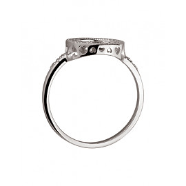 Кольцо из золота в белом цвете с цирконом