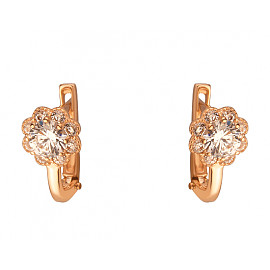 Серьги из золота с цирконом «Цветок» 01-200130039