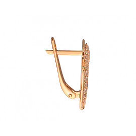 Серьги из золота красного цвета с цирконом