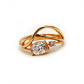 Каблучка з золота у червоному кольорі з цирконом 01-200145539