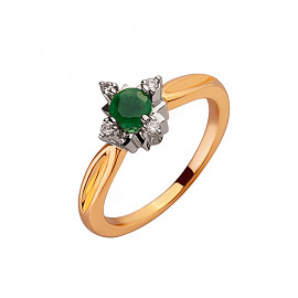 Золотое кольцо с белыми бриллиантами 01-200152639