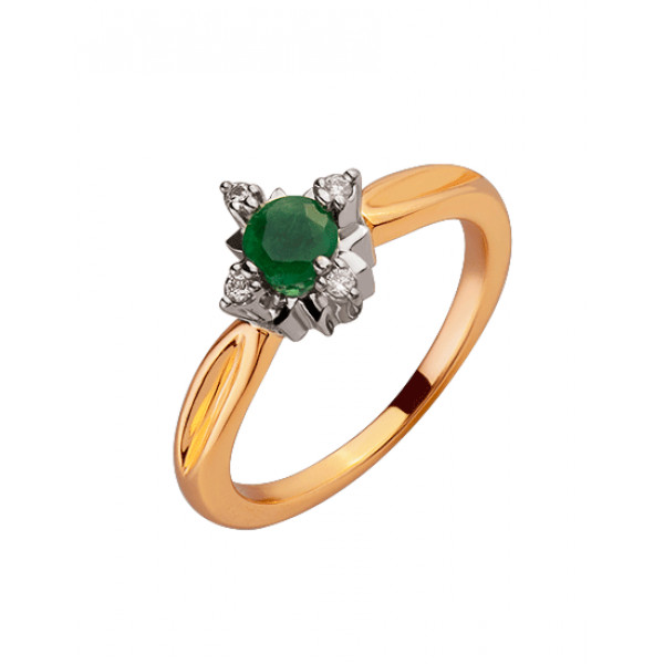 Золотое кольцо с белыми бриллиантами