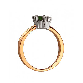 Золотое кольцо с белыми бриллиантами