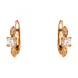 Серьги из золота красного цвета с цирконом 01-200159939