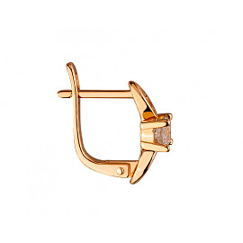 Серьги из золота красного цвета с цирконом