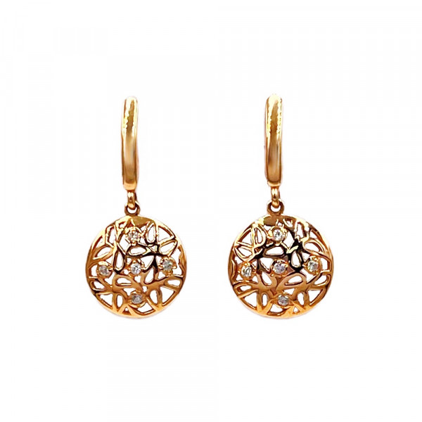 Сережки з золота з цирконом