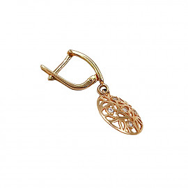 Сережки з золота з цирконом